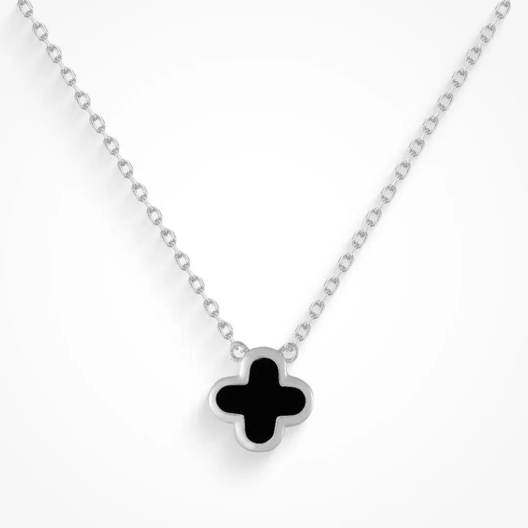 Silver, Black Enamel