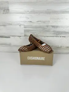 CUSHIONAIRE Women's Weavy Squared Toe Woven Ballet Flat, Memory Foam, Size 6.5 W
