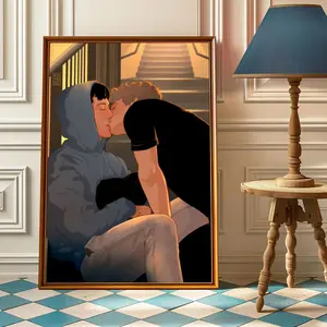 Heated Rivalry Romance Poster, Shane Hollander Ilya Rozanov After-Dark Scene, LGBTQ+ Hockey Love Story Art