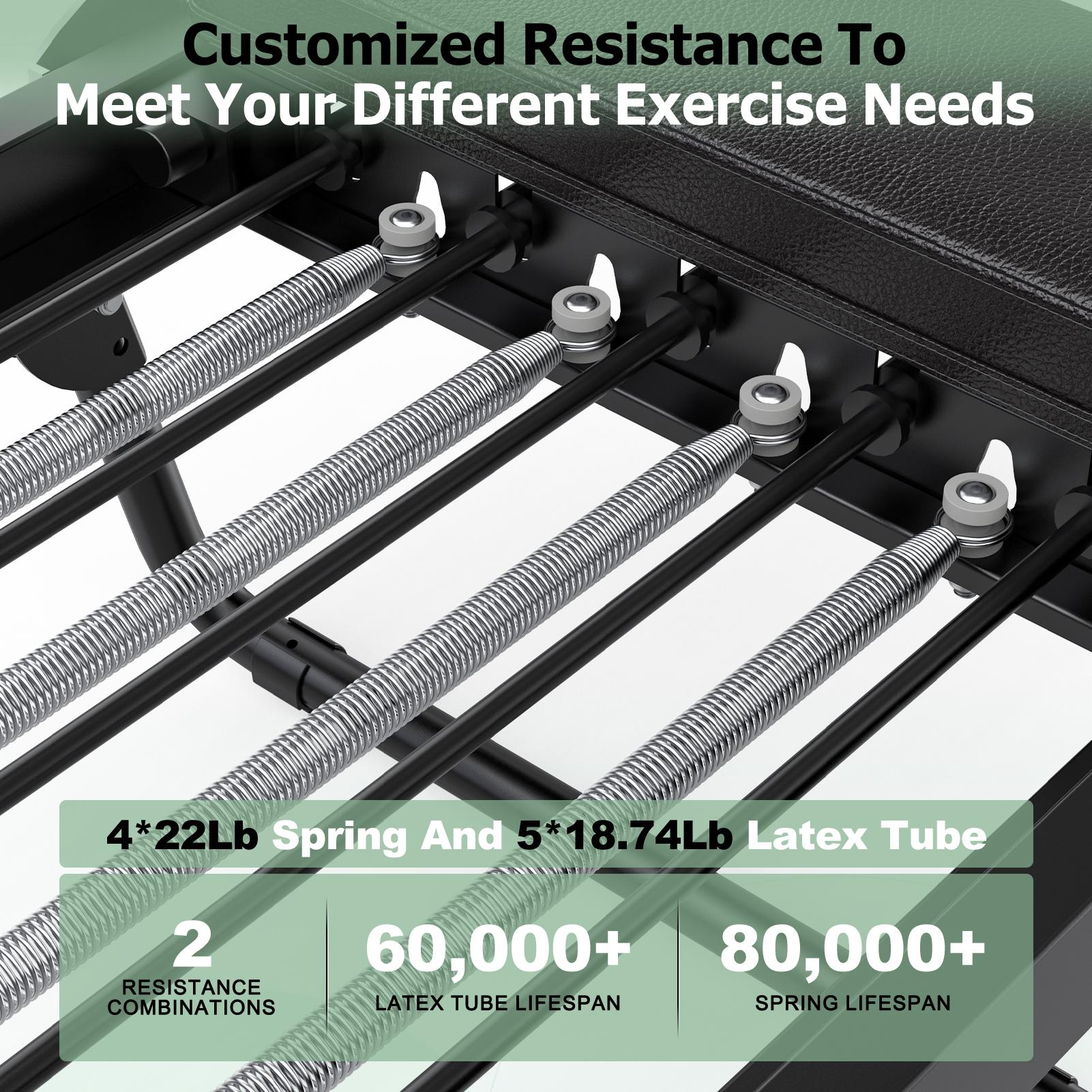 Bearbro Pilates Reformer, Foldable Reformer Pilates Machine with Jump Board, 91.3in Extended Frame, 2 Resistance Combinations for All Levels, Pilates Equipment for Home Gym Workout (Up to 400 LBS)