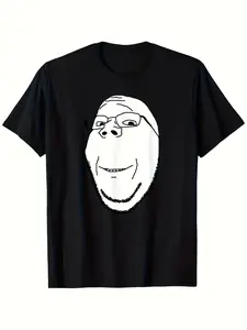 7.5oz Soy Wojak Ejak T-Shirt, Round Neck, Size S, Fun Casual Streetwear, Ideal Easter Promo Gift, Comfortable Sport Tee for Men