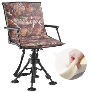 VEVOR Hunting Chair, 360 Silent Swivel, Foldable Lightweight Portable Blind Chair, Heavy - Duty Steel Frame Ground Stool Seat, with Adjustable Shoulder Strap, 300 Lbs Capacity for Fishing, CampingVEVOR Super Brand Day