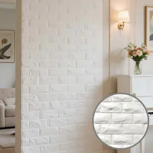 3D Faux Brick Pattern Wall Sticker, Self-adhesive Wall Paper, Easy To Install & Remove DIY Home Decor