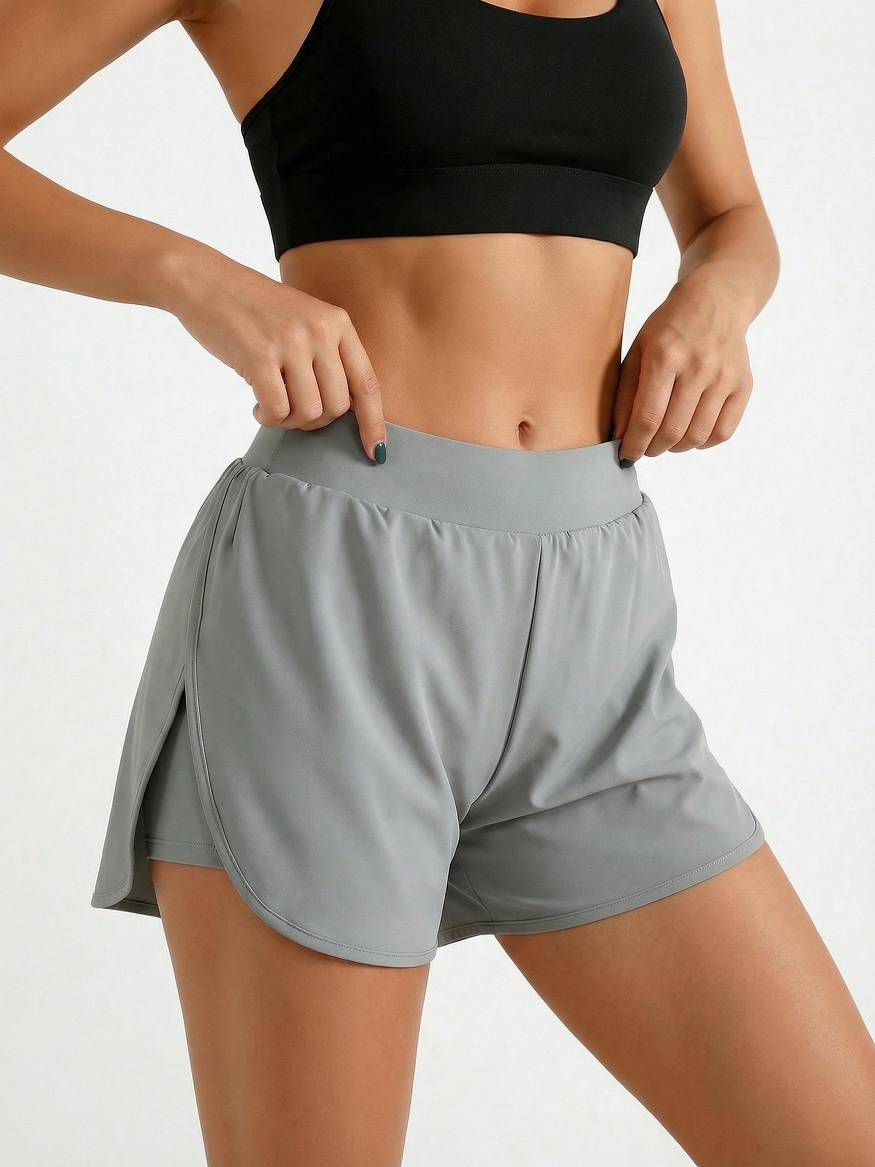 1-Pack Grey Women'S Solid Color Stretchy Versatile Casual Skirt, Bodycon Skirt, High-Waisted Half Skirt Pants, Women'S Skirt, Available in Multiple Colors for Safe ! The Two-In-One Design Combines Safety Shorts And a Skirt