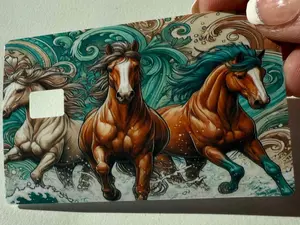 Western Horses Running Credit / Debit Card Skin, Credit Card Art, Debit Card Design