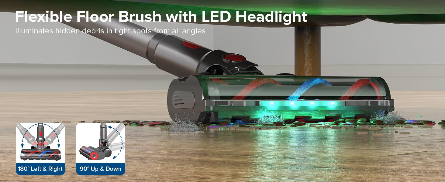 Belife S8 Cordless Vacuum Cleaner, 8-in-1/600W/48Kpa Powerful Suction, Up to 60mins Runtime, Self-Standing Cordless Stick Vacuum Cleaner, Lightweight Anti-Tangle Rechargeable Vacuum for Floor/Carpet/Pet Hair/Car