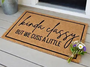 Kinda Classy But We Cuss A Little Doormat, Funny Doormat, Wedding Gift, Housewarming Gift, Home Doormat, Welcome Mat, Closing Gift, Door Mat