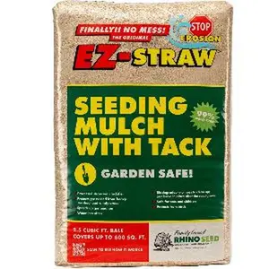 EZ-Straw Seeding Mulch with Tackifier - Biodegradable Processed Straw a 2.5 CU FT Bale (Covers up to 600 sq. ft.)