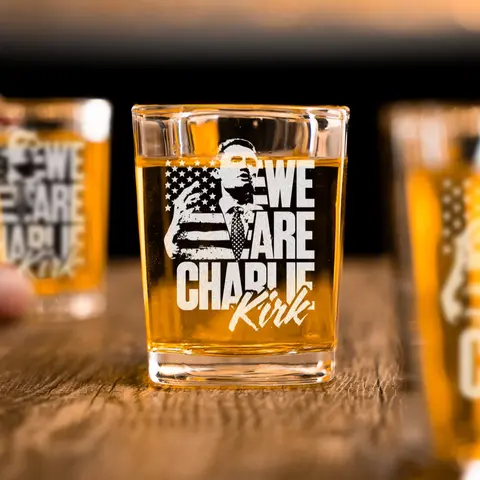 Charlie Kirk Freedom Shot Glass, Freedom Whiskey Shot Glass, Patriotic Shot Glass, Freedom Glass, Charlie Kirk Support, MAGA, Republican Gift, Stocking Stuffer, Gift for Men