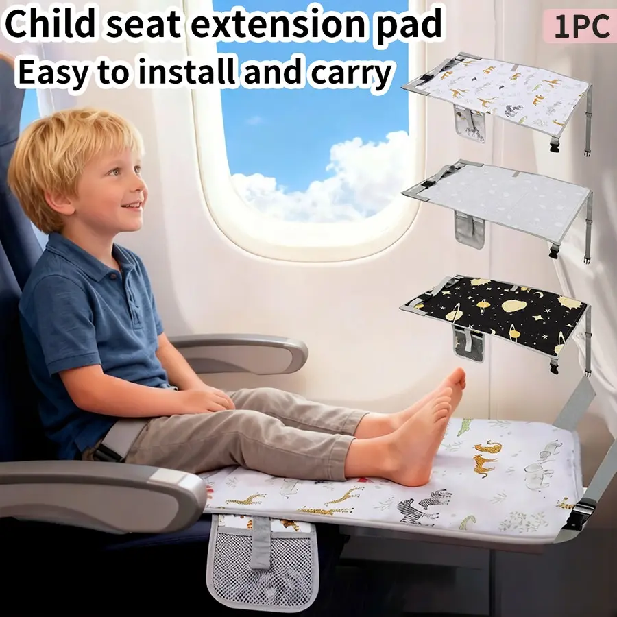 Portable Airplane Seat Extender Cushion for Kids, Travel Footrest Mat with Buckle, Foldable Storage Design for Baby Leg Support and Relaxation, Relaxation Pad, Cozy