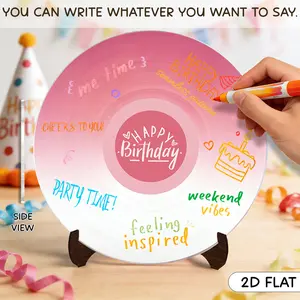 1 set of Acrylic Vinyl Record Birthday Guest Book, Includes 4 Erasable Markers, Birthday party decorations, 1975 Birthday Party Poster Sign with Stand, A Large Guestbook Alternative for Celebration Cards, Universal Holidays & Carnival Theme