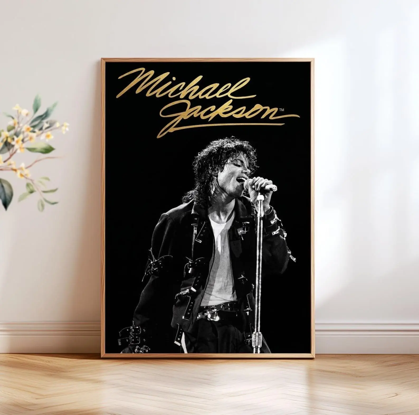 Michael Jackson Poster, King of Pop Music Decor, Vintage Concert Wall Art, Black and White Retro Stage Print, Legendary Fan Gift Poster Unframe