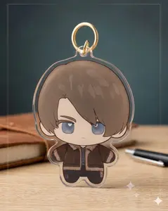 Leon inspired Plush keychain,red heart clasp, Fan made.