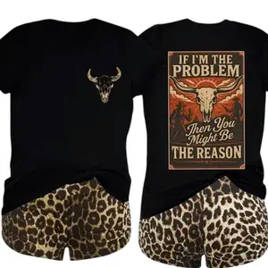 Vintage If I’m the Problem, Then You Might Be The Reason Graphic Tee, Bold Cow Skull T-Shirt, Western Cowgirl Aesthetic, Gift For Unisex, Streetwear