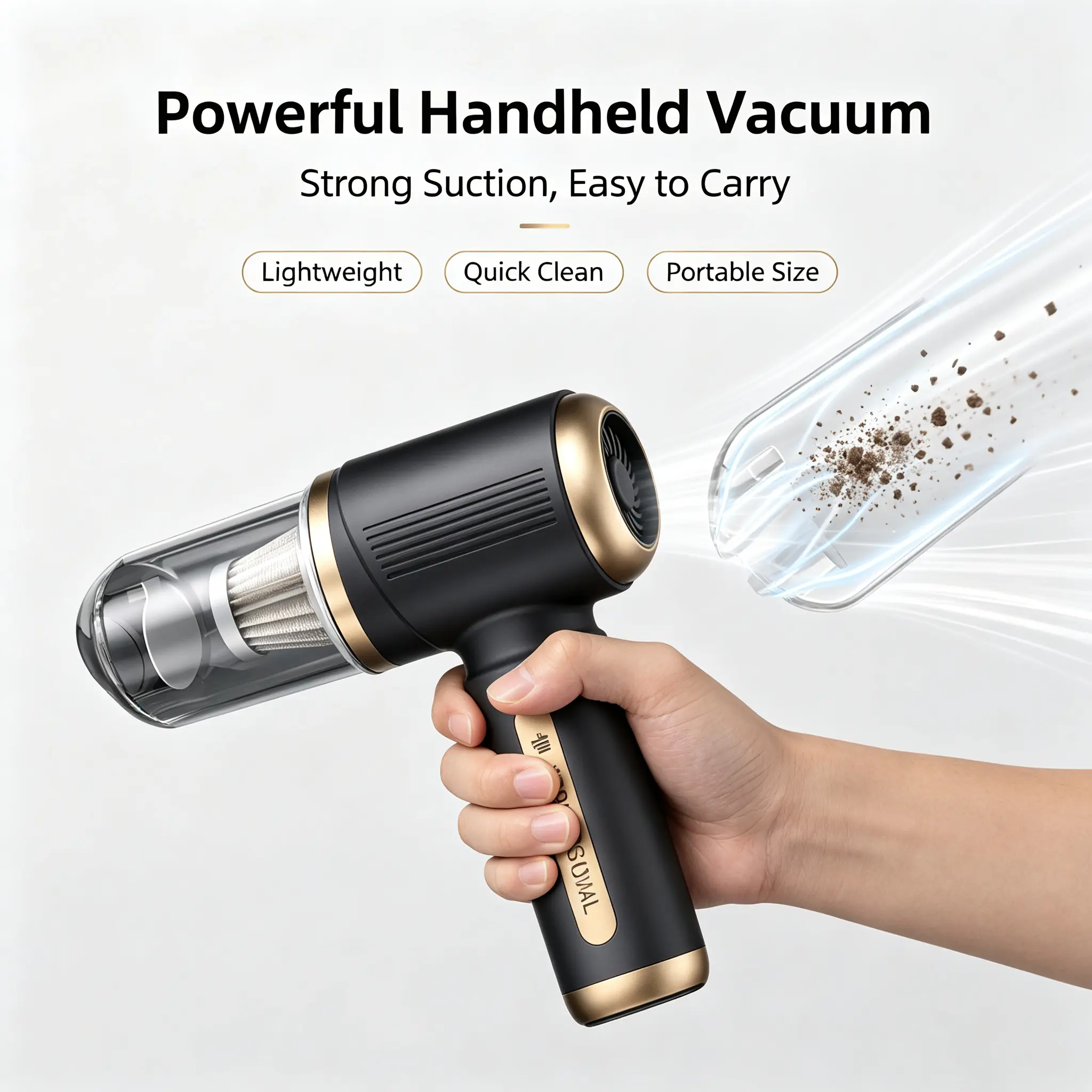 4-in-1 Compact Handheld Vacuums - USB Rechargeable Cordless Mini ABS Plastic Vacuum, Multiple Modes Dust Suction & Air Blower, Household Cleaning Tool for Car Interior, Pet Hair, Indoor-Outdoor Use (19000Pa)