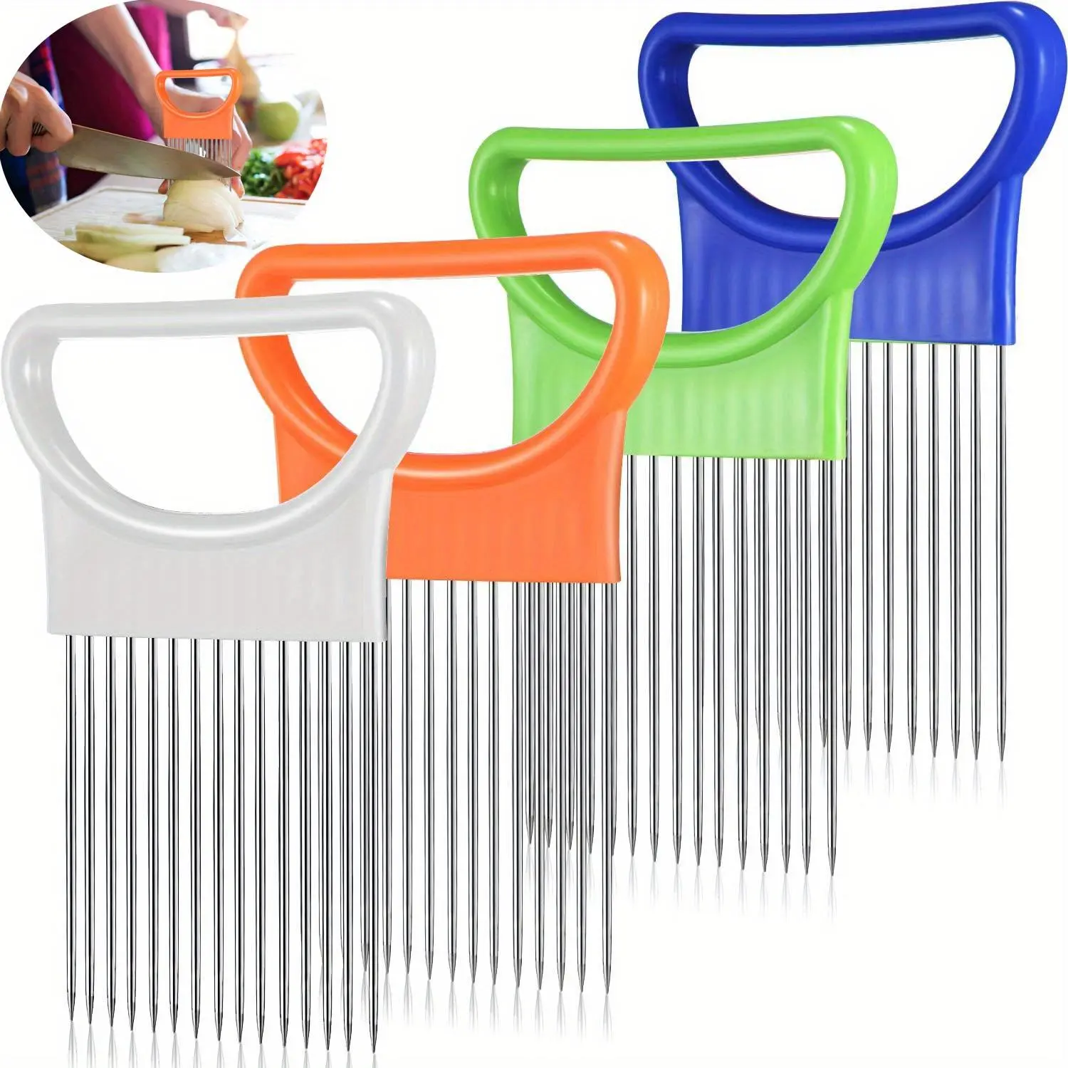 Onion Slicer Vegetable Tomato Holder Slicer Cutter for Kitchen Worker Safety Cooking Tools