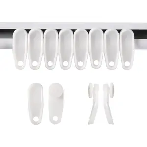 White Traverse Rod Slides Curtain Track Glider Hooks for Curtains(50 Pack)… Kilymezh
