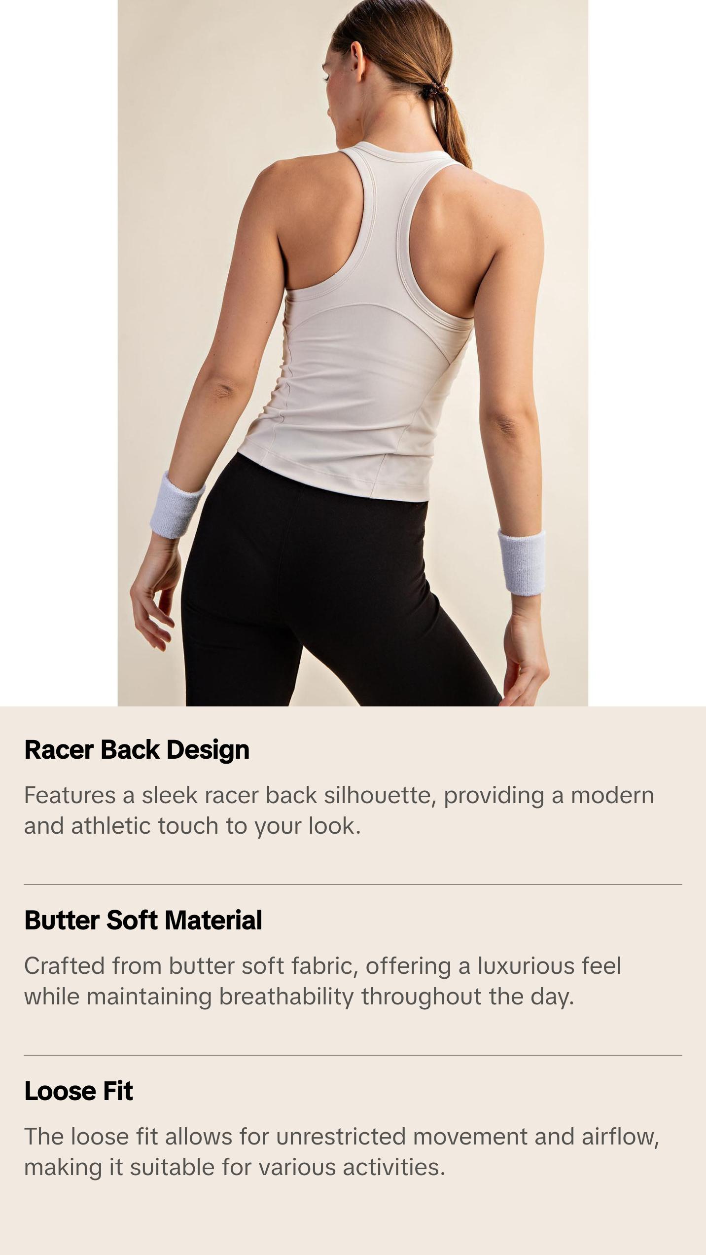 The Frankie Racer Back Tank Top - White Pearl