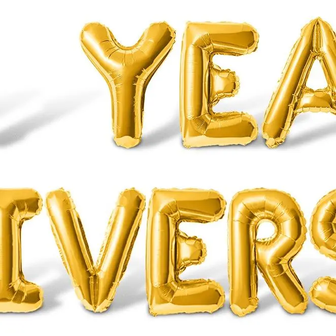 Letter & Number Balloons - 11 YEAR ANNIVERSARY 16" Inch Alphabet Letters Foil Mylar Balloon 11th Anniversary Party Banner