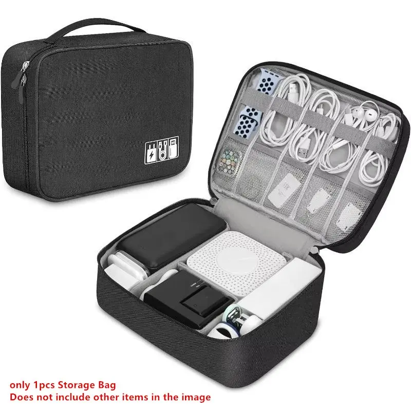 Portable Tech Organizer Case Travel Storage for Electronic Accessories Cables Earphones Storag Travel Organization Pouch Travel Essentials