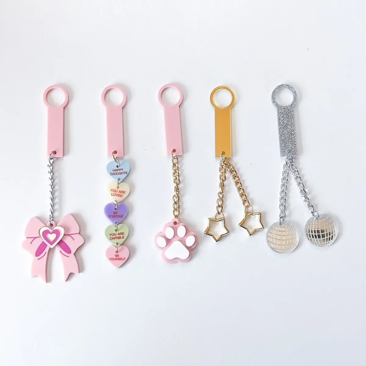40oz Straw Charms Conversation Heart Pink Bows Dog Mom Stars Disco Fits Up to 10.5mm Straws Acrylic Accessories