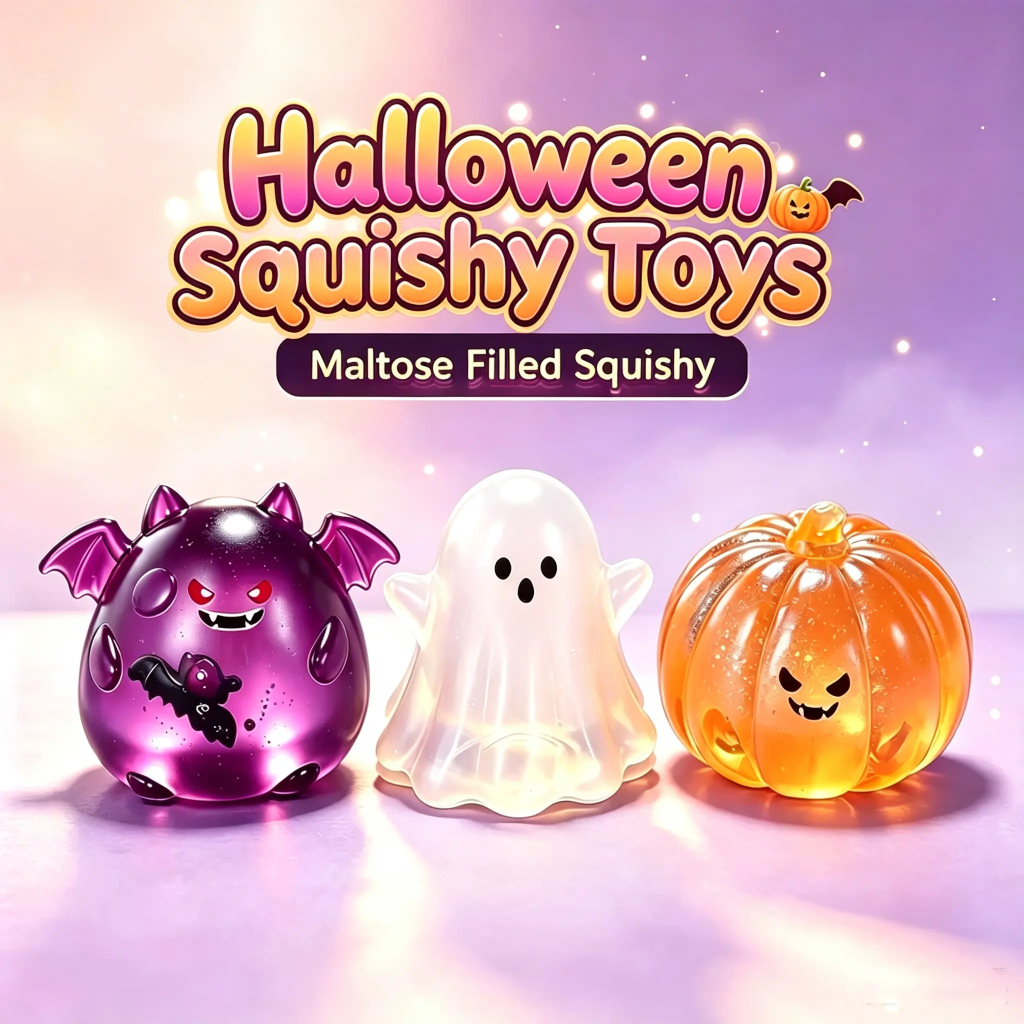 Halloween Aesthetic Stress Relief Squishy Bundle - Bat, Ghost, Pumpkin Sensory Squishies Toys, Soft Stretchy Decompression Squeeze Balls for Party Bags, Festive Gifts,familyfun