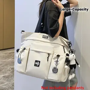 Women'S Large Capacity Tote Bag with Detachable Crossbody/Shoulder Strap, Zippered Compartments & Front Pocket - Heavy-Duty Nylon Handbag with Golden-Tone Hardware, & Golden-Tone Design for Work, Travel, Daily Use - Spacious Organizer Purse with Lin