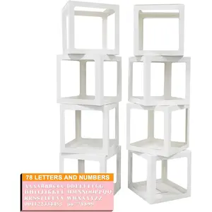 Thickened 8 count  Balloon Boxes with 78 Letters, Decorations for  Shower, Blocks  Boxes Backdrop for  Shower, Anniversary,Gender Reveal,Party,Prom Boxes(8 PCs Boxes)