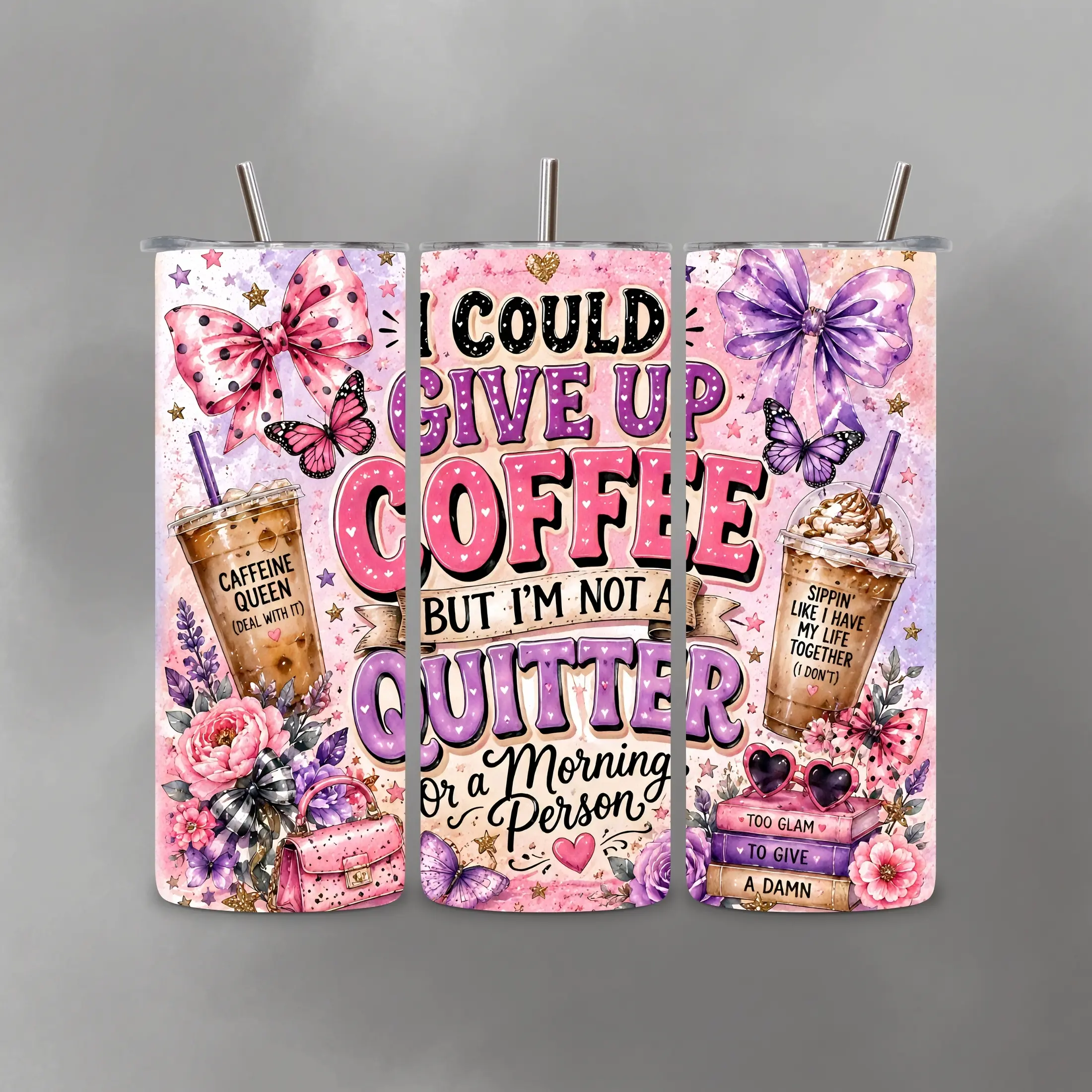 FUNNY COFFEE IMAGE Custom 20oz Tumbler, Insulated Drinkware Water Bottle for Daily Use