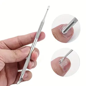 Stainless Steel Cuticle Pusher Nail Care Tool, Multi-functional Cuticle Remover, Portable and Durable, Pedicure and Nail File.