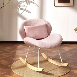 summervibes Karlhome Modern Rocking Chair with Curved Backrest & Plush Fabric Upholstery for Nursing & Relaxation, 25.6" Wide Seat, Armless Design, 330 lbs Weight Capacity, Sturdy Frame, Soft Throw Pillow Included