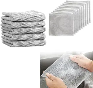 Multipurpose Wire Miracle Cleaning Cloths, Wire Dishwashing Rags, 2024 New Scrubbing Wire Dishwashing Rags Non-Scratch Kitchen Wire Dishcloth, Premium Metal Wire Dishwashing Cloths Scrubs Cleans for Dishes