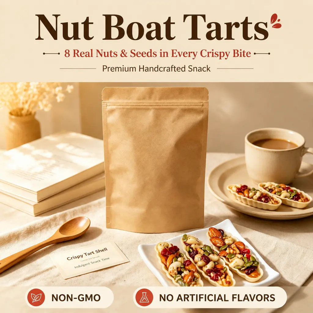 Crispy Nut Boat Tarts (Premium Mixed Nuts & Fruit)