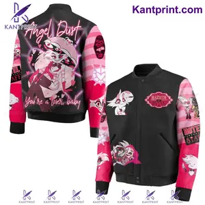 Hazbin Hotel Baseball Jacket, Animated Fan Merch Outerwear, Stylish Daily Casual Street Jacket, Adult Cosplay Style, Trendy Anime Apparel