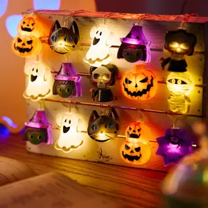 Holiday String Lights, Thanksgiving Decorations, 59.06–118.11 inches, Battery-Operated Pumpkin Lights for Home Interior Decor