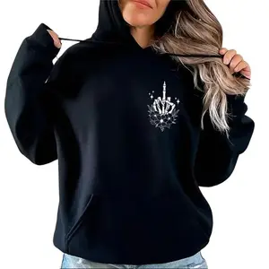 Keep Your Head High and Your Middle Finger Higher, Skeleton Middle Finger Hoodie, Sarcastic Hoodie, Floral Skull Hoodie Unisex