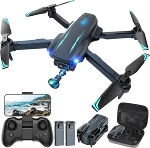 Drone with 1080P FPV Camera, Drone for Kids Adults with One Key Take Off/Land, Altitude Hold, 3D Flip, Waypoint Flight, Gestures Selfie, Gravity Control, 3 Speed, 2 Battery, Mini Drone with Camera for Kids 8-12 10-15, Beginners