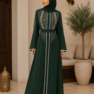 #29 Dubai luxury 1-piece abaya with matching hijab and belt