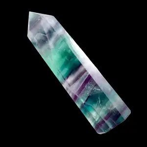 Genuine Fluorite Crystal Tower – Vivid Green-Purple-Blue | Natural Gemstone Obelisk - One Piece