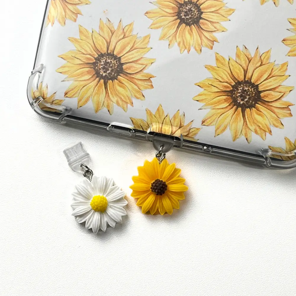 Sunflower or Daisy Device Charms - Durable Accessories for Kindle Device or Smartphone Cellphone Floral