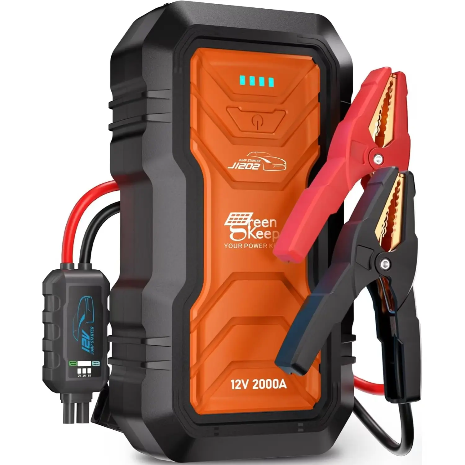 Car Portable Jump Starter 2000A - 12V Car Battery Jumper for 7.0L Gas & 6.5L Fuel Engines with Multiple Emergency Kit, LED Safety Protection
