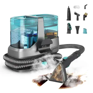 Steam Upholstery Cleaner with 18KPa Powerful Suction Deep Steam Cleaning, Steam Portable Carpet Cleaner Machine for Kitchen, Sofa, Pets Stains, Carpet, Car, with 10 Pcs Steam Cleaning Tool Set, C688 Steam Cleaners