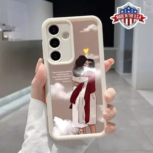 TPU Phone Case Compatible with Galaxy S23 Ultra S24 Plus S25 S22+ Jesus Love People Christ Bible Verse Pattern Pocket-Friendly Shockproof Silicone Protective Soft Smartphone Casing