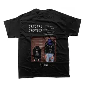 Crystal Castles Unisex T-Shirt - Music Band Graphic Tee - Music Shirts - Alice Glass and Ethan Kath Tee For Gift - Album Cover Tee Top Menswear