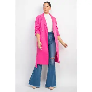 Pink Double Breasted Top Notch Coat