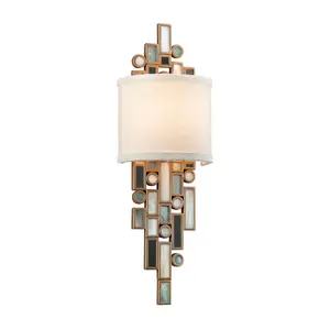 Dolcetti Sconce - Luxury Wall Lighting with Champagne Leaf Finish, Shell, Crystal & Stainless Steel Elements