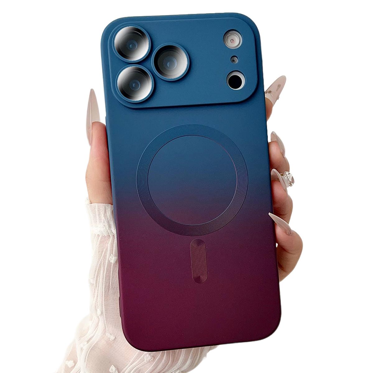 [Free !ship] For iPhone 17 Pro Max Air 17 Pro 17 For iPhone 16 15 14 13 12 Pro Max Gradient Rainbow Magnetic Lightweight  Soft Silicone Case + Camera Lens Protector For MagSafe Support Wireless Charging