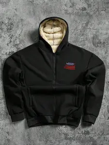 Men's Fall Winter Fleece Lined Hooded Jacket, Warm Casual Outerwear, Comfortable and Stylish, Perfect for Cold Weather