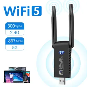 USB WiFi Adapter for Desktop PC-1300Mbps,Dual Band(5G/2.4G)  Wireless Adapter with WiFi Antenna for Win11/10/7,WiFi Dongle,WiFi Adapter for Desktop PC Laptop,Internet Network Wi-Fi Card