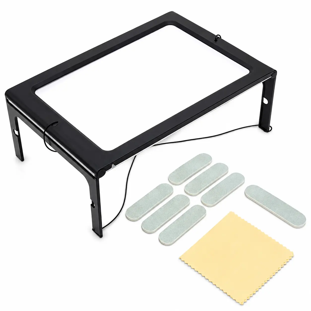 LED Lighted Full Page Magnifier with Stand & Cleaning Kit - Hands-Free 3X Magnifying Glass for Seniors, Reading & Crafts